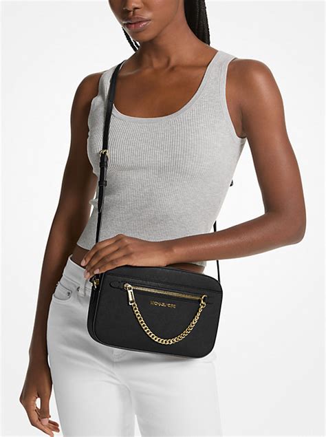 michael kors park large saffiano|Jet Set Large Saffiano Leather Crossbody Bag: Handbags: .